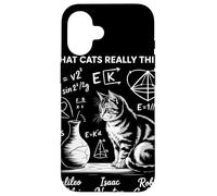 What Cats Really Think Pizarra Gato Ciencia Humor Físico Carcasa para iPhone 16