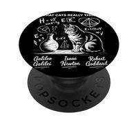 What Cats Really Think Pizarra Gato Ciencia Humor Físico PopSockets PopGrip Adhesivo