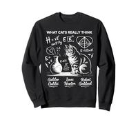 What Cats Really Think Pizarra Gato Ciencia Humor Físico Sudadera