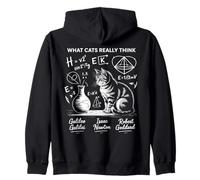 What Cats Really Think Pizarra Gato Ciencia Humor Físico Sudadera con Capucha