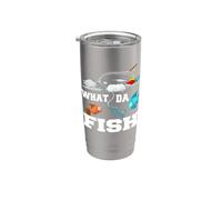 What da fish - Pesca de plástico para pesca Vaso térmico de acero inoxidable de doble pared