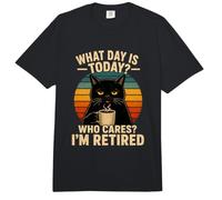 What Day Is Today Who Cares I'm Retired Funny Cute Cat Comfort Colors Adult Heavyweight T-Shirt