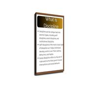 What Discipline Means Poster Self Control Motivational Wall-Art Decor For Office Bedroom(Framed,12x18inch(30x45cm))
