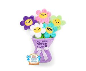 WHAT DO YOU MEME? Relatable, juego de animales de peluche y peluches de apoyo emocional, incluye 5 juguetes de peluche de flores con cesta de transporte, cosas lindas e ideas de regalo de graduación