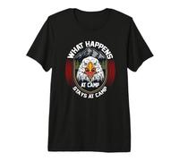 What Happens At Camp Stays At Camp Eagle Camping Camper Camiseta Premium