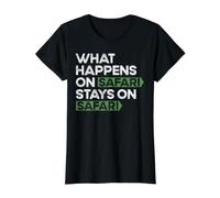 What Happens On Safari Stays On Safari Camiseta gráfica económica, Mujer, Negro, XL