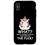 What & I Cannot Stress This Enough The FCK Sign Fuck Unicorn Carcasa para iPhone X/XS
