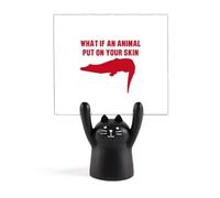 What If an Animal Put On Your Skin Memo Holder Cartoon Black Cat Stand Decor
