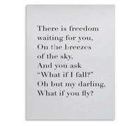 What If I Fall Poem Poster Motivational Canvas Painting Art for Home Decor Bedroom Living Room Study Room（2）