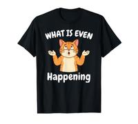 What Is Even Happening Funny Cat Meme Camiseta gráfica económica