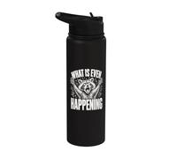 What is Even Happening Funny Raccoon Stainless Steel Insulated Water Bottle