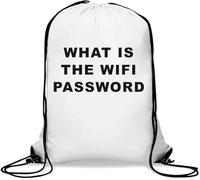 What is The WiFi Password - Saco de gimnasio informal con cordón, color blanco