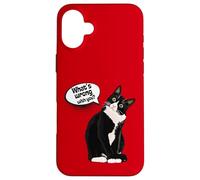 What is Wrong with You? Cat Funny Humor Carcasa para iPhone 16 Plus