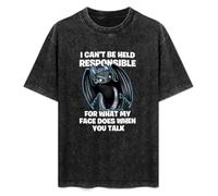 What My Face Does When You Talk Funny Toothless Dragon Men's Graphic Printed Black tee T-Shirt Black XXL