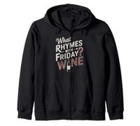 What Rhymes With Friday Wine Humor Sudadera con Capucha