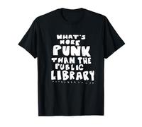 What’s-More-Punk-Than-The-Public-Library Gear Camiseta Punk Mujeres Camiseta Sólido Negro Talla Pequeña Manga Corta