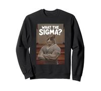 What Sigma Meme Cat Meme Muscular Buff Cat Gen Z Juego de Palabras Sudadera