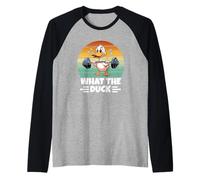 What The Duck Funny Duck Fitness Gym Camiseta Manga Raglan