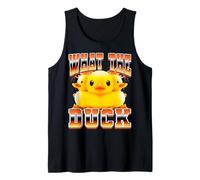 What The Duck Funny Rubber Duck Duckie Estilo Bootleg de los 90 Camiseta sin Mangas