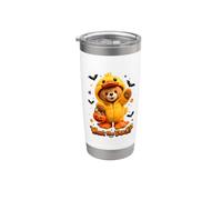 What The Duck Halloween Teddy Bear Wearing Yeallow Duck Vaso térmico de acero inoxidable de doble pared