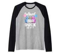 What The Duck Is It Funny Gender Reveal - Globos de Juego de Palabras Camiseta Manga Raglan