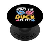 What The Duck Is It Funny Gender Reveal Party Juego de Palabras Dabbing PopSockets PopGrip Adhesivo