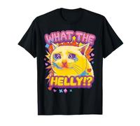 What The Helly Ironic Meme Cat Brainrot Cita Gen Z Alpha Camiseta