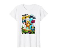 What The Meow Funny Cat UFO Abduction Sci-Fi Alien Camiseta gráfica económica, Mujer, Blanco, S
