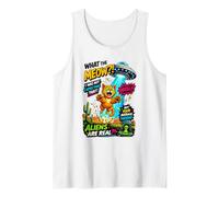 What The Meow Funny Cat UFO Abduction Sci-Fi Alien Camiseta sin Mangas