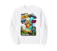 What The Meow Funny Cat UFO Abduction Sci-Fi Alien Sudadera