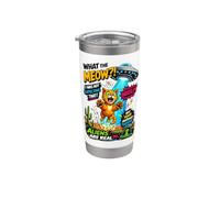 What The Meow Funny Cat UFO Abduction Sci-Fi Alien Vaso térmico de acero inoxidable de doble pared