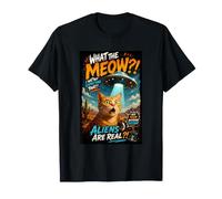 What The Meow Funny Shocked Cat UFO Alien Flying Saucer Camiseta
