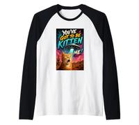 What The Meow Funny Shocked Cat UFO Alien Flying Saucer Camiseta Manga Raglan