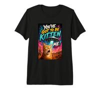 What The Meow Funny Shocked Cat UFO Alien Flying Saucer Camiseta Premium