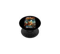 What The Meow Funny Shocked Cat UFO Alien Flying Saucer PopSockets PopGrip Adhesivo