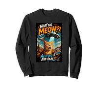 What The Meow Funny Shocked Cat UFO Alien Flying Saucer Sudadera