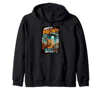 What The Meow Funny Shocked Cat UFO Alien Flying Saucer Sudadera con Capucha