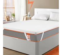 What The Sleep - Topper Viscoelástico de 5 cm | 150x200 cm | Tratamiento Aloe Vera | Funda Lavable y Tanspirable | Sobrecolchón | Cubrecolchón | Colchoncillo | Guitar