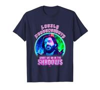 What We Do In The Shadows Laszlo Cravensworth Neon Portrait Camiseta, Hombre, Azul Marino, 3XL
