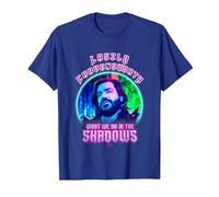 What We Do In The Shadows Laszlo Cravensworth Neon Portrait Camiseta, Hombre, Azul Real, XL