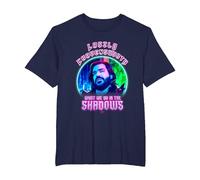 What We Do In The Shadows Laszlo Cravensworth Neon Portrait Camiseta, Hombre Tallas Grandes, Azul Marino, 2X Alto