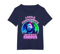 What We Do In The Shadows Laszlo Cravensworth Neon Portrait Camiseta, Mujer Tallas Grandes, Azul Marino, 3XL Grande