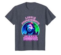 What We Do In The Shadows Laszlo Cravensworth Neon Portrait Camiseta, Niños, Azul Jaspeado, 8 años