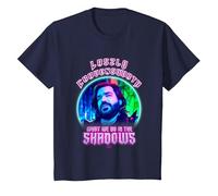 What We Do In The Shadows Laszlo Cravensworth Neon Portrait Camiseta, Niños, Azul Marino, 12 años