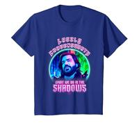 What We Do In The Shadows Laszlo Cravensworth Neon Portrait Camiseta, Niños, Azul Real, 4 años