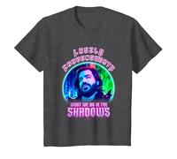 What We Do In The Shadows Laszlo Cravensworth Neon Portrait Camiseta, Niños, Jaspeado Oscuro, 10 años