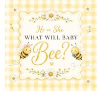 What Will Baby Bee Party Guest Book: He or She Bee Themed Gender Reveal Sign In Book with Wishes, Predictions and Gift Log | Honey and Yellow Gingham Design