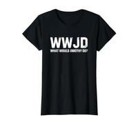 What Would Jimothy Do Raccoon Camiseta gráfica económica, Mujer, Negro, XS