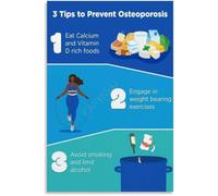 What You Can Do to Prevent Osteoporosis Poster Bone Health Prevention Tips Educational Canvas Wall Art Living Room Bedroom Decor(Framed,16x24inch(40x60cm))