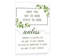 What You Say In Here Stays In Here Sign Canvas Wall Art,Mental Health Therapist Office Wall Decor for Counselor Office(12x18inch(30x45cm))